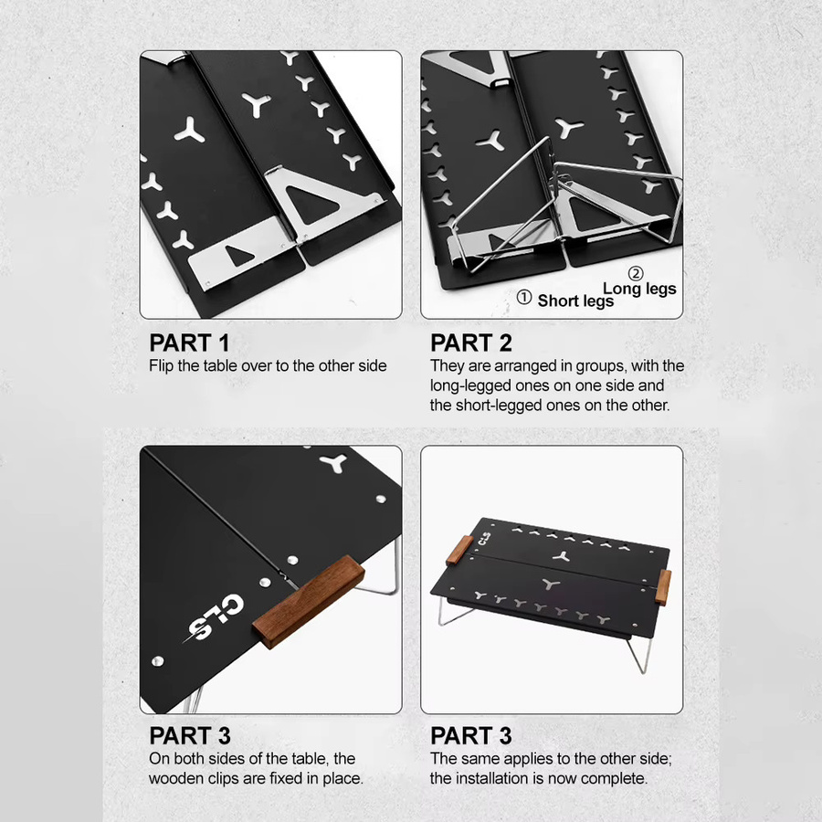 Sonuto Mehrzweck-Klapptisch aus Aluminium in Grün, tragbarer Mini-Schreibtisch für Camping und Outdoor - Bild 2