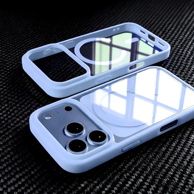 Transparente Acryl Schutzhülle für Apple iPhone 12 bis 17 Pro Max mit magnetischer kabelloser Ladefunktion und Anti-Vergilbungs-Effekt - Bild 1