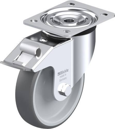 Blickle L-PATH 160R-FI Lenkrolle mit Feststeller, Rad-Durchmesser: 16 cm, Tragfähigkeit: 400 kg, Farbe: Grau/Silber - Bild 1