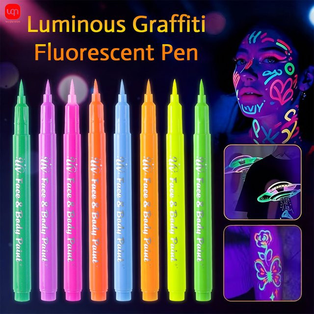 WQN-1 Set mit 12 Farben Feinspitz-Markern in Multicolour, schnelltrocknende Tintenmarker für Make-up, Verkleidungen und Poster-Design - Bild 1
