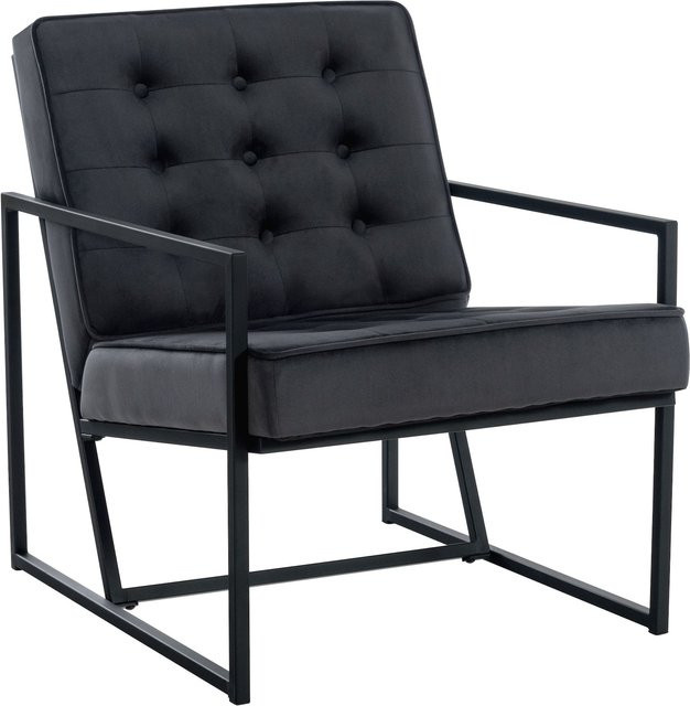 CLP Lounger Avon Lesesessel aus Samt mit gestepptem Bezug und Metallgestell - Bild 1