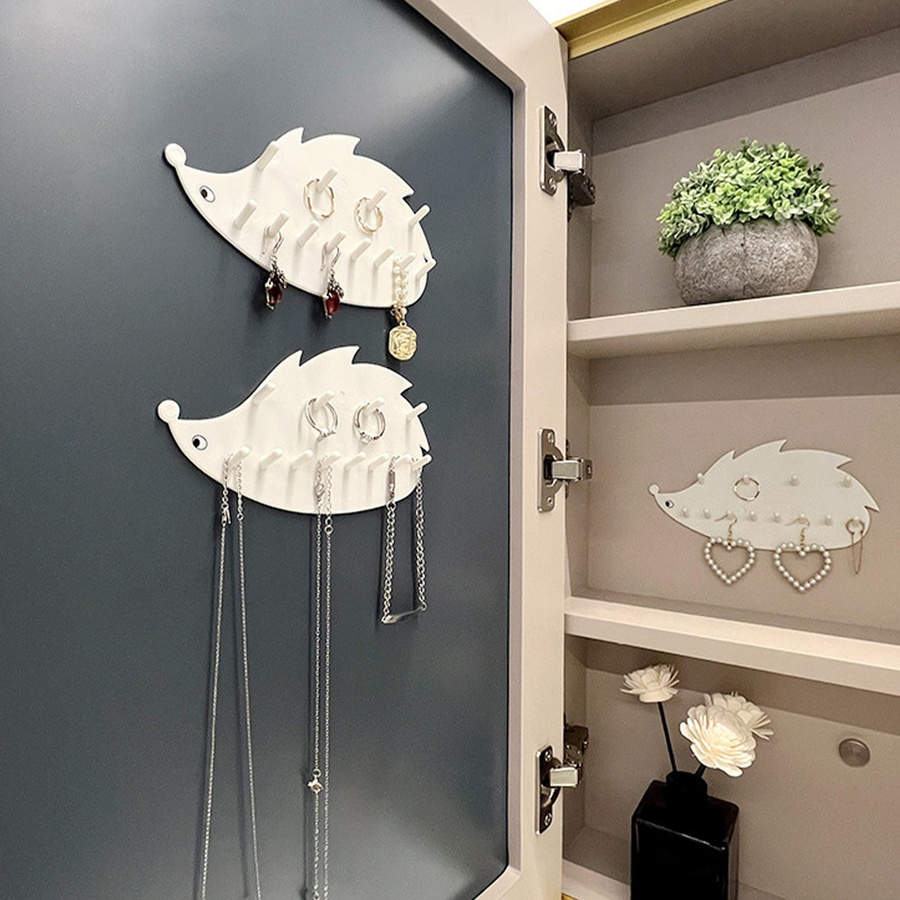 CosyHome Hängender Kettenhalter Igel Wandmontierter Schmuckorganisator mit Selbstklebefläche - Bild 3