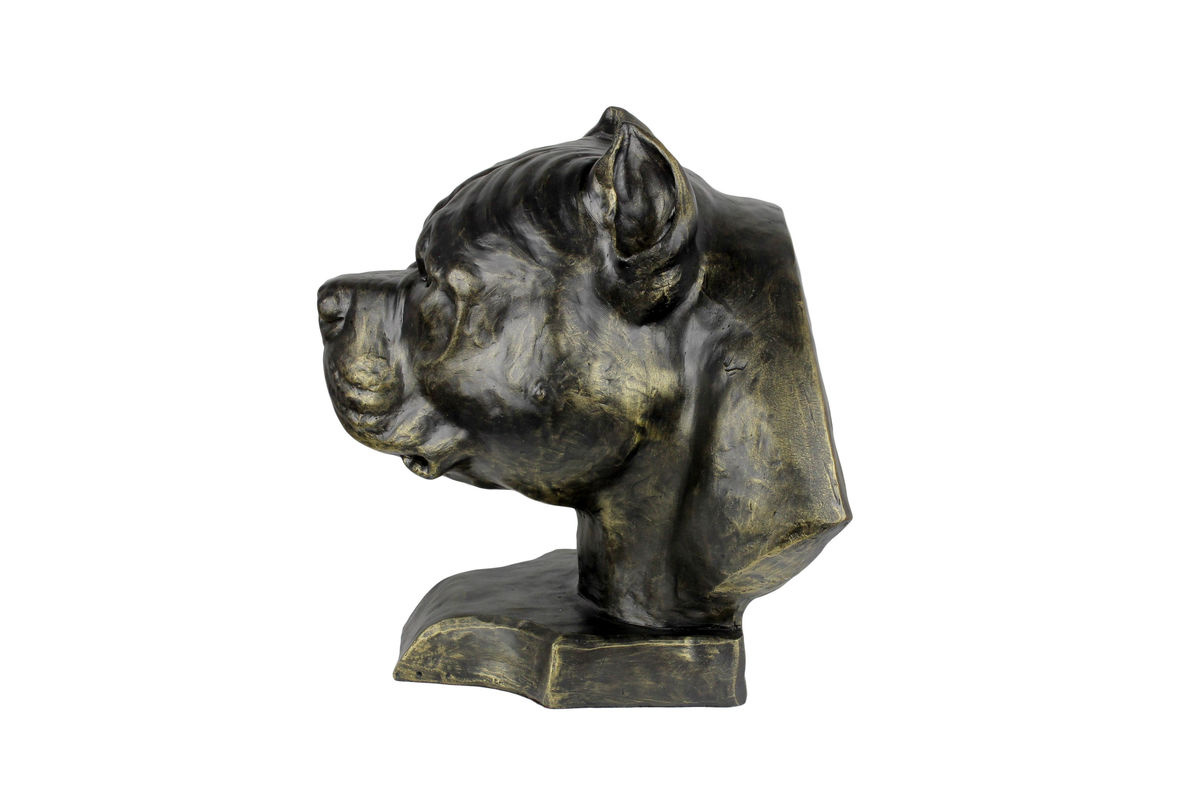 Art-Dog American Bully II Hundebüste aus Kunstharz in Braun als Dekoration für Garten und Wohnzimmer - Bild 2