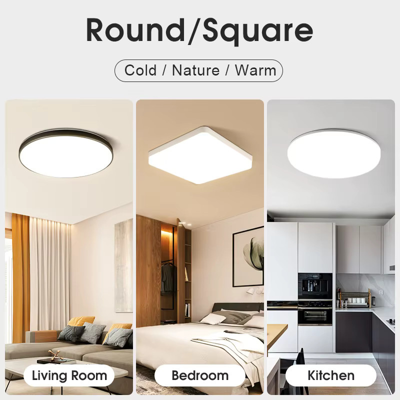 Moderne LED-Panel Deckenleuchte von DIBILUN in Weiß für Schlafzimmer und Küche - Bild 2