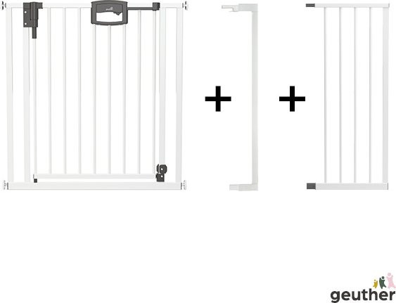 Geuther Tür- und Treppenschutzgitter Easylock Plus zum Klemmen aus Metall in Anthrazit oder Weiß, Breite: 120,5 cm bis 128,5 cm - Bild 1