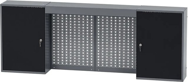 Küpper Hängeschrank 2-Türig mit Lichtblende in Schwarz-Hellgrau, B/T/H: 60 x 20 x 160 cm - Bild 1