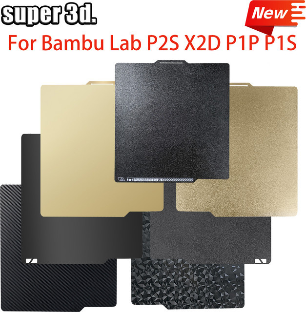 Bambu Lab PLA Kaltbauplatte mit PEI Textur in Schwarz für P2S X2D X1C P1P P1S A1 3D-Drucker Zubehör - Bild 1