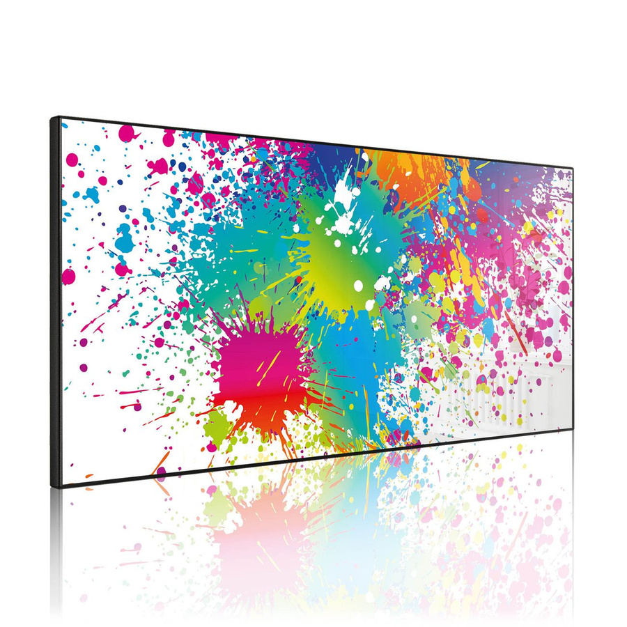 banjado Metall Magnettafel in Schwarz mit Farbspritzer Motiv, Magnetwand im Querformat, B/H: 78 x 37 cm - Bild 1