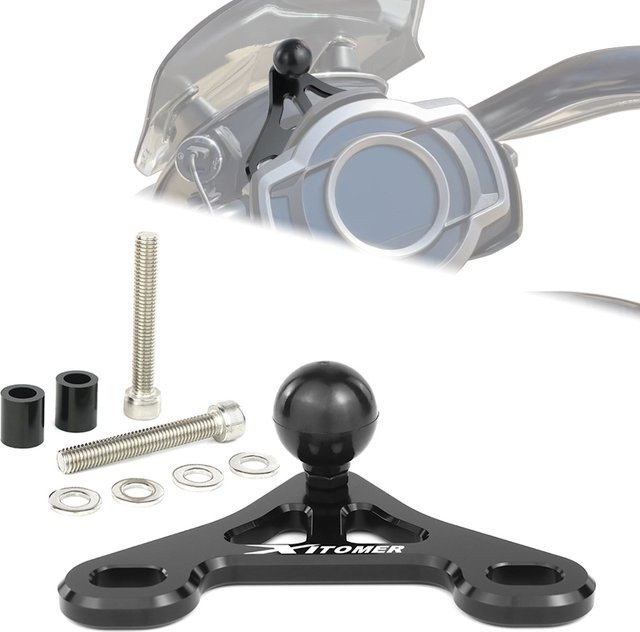 Xracingmoto Motorrad GPS-Halterung für Triumph Rocket 3 R & GT (2020-2025) sowie Storm R (2026), Navigationshalterung und Telefonhalter in Schwarz, kompatibel mit RAM-Halterung - Bild 1