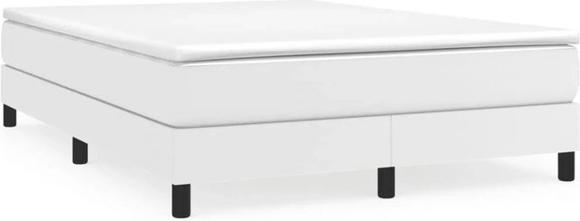 vidaXL Boxspringbett in Weiß aus Kunstleder, B/T/H: 140 x 200 x 203 cm - Bild 1