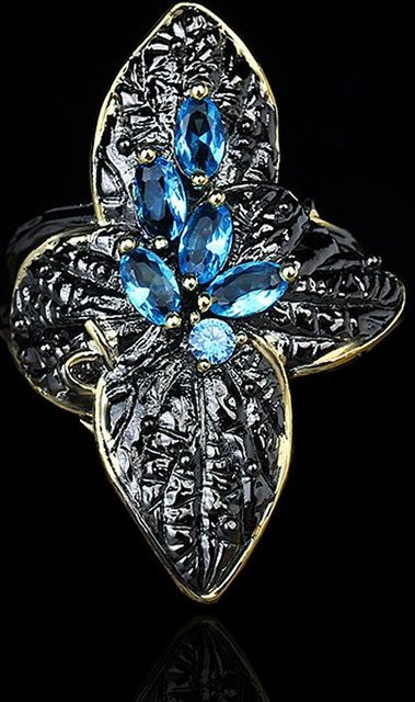 YIRAN Jewelry 5 Schwarzgoldring, Unisex - Bild 1