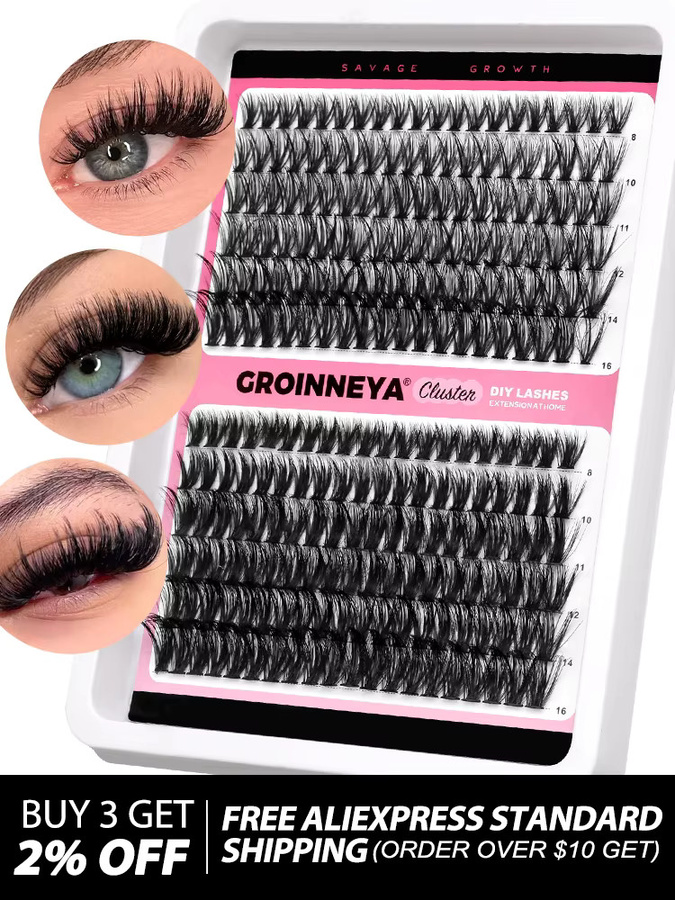 GROINNEYA DIY Wimperncluster 5D Wispy Einzelwimpern, Unisex - Bild 5