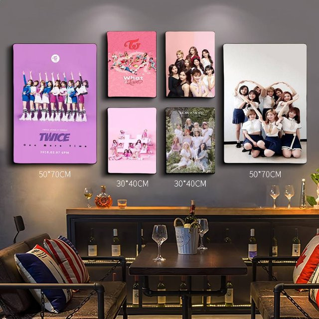Kpop Twice Whitepaper Poster Wasserfester Papieraufkleber Ästhetisches Wandbild für Kaffeehaus und Bar - Bild 1