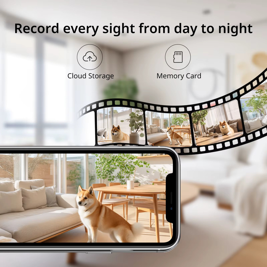 BoyKeep 2er-Set Upgrade-Überwachungskameras für Haustiere und Babys mit 360 Grad Schwenken und Neigen, Bewegungserfassung, Nachtsicht und 2-Wege-Audio, Weiß - Bild 3