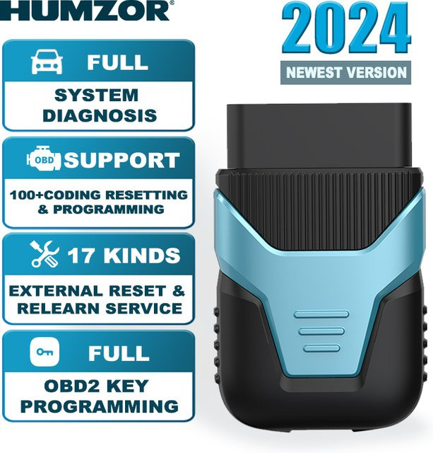 HUMZOR OBD2-Scanner Bluetooth V5.2 Komplettsystem zur Fahrzeugdiagnose und Schlüsselprogrammierung mit Live-Datensystemstatus - Bild 1