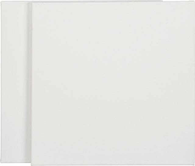 CRELANDO FSC Leinwand aus Baumwolle in Weiß, 2 Stück, B: 40 cm x H: 40 cm - Bild 1