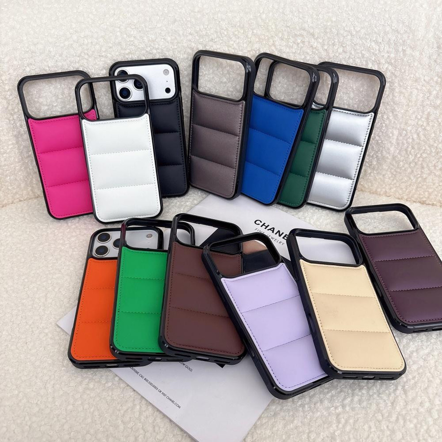 Bunte Daunenjacke Silikon Handyhülle für Apple iPhone 17 16 15 14 13 12 Pro Max Plus – Weiche Puffer Schutzhülle für Winter - Bild 3