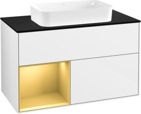 V&B Waschtischunterschrank Finion Wandbeleuchtung in Weiß lackiert B: 100 cm - Bild 1