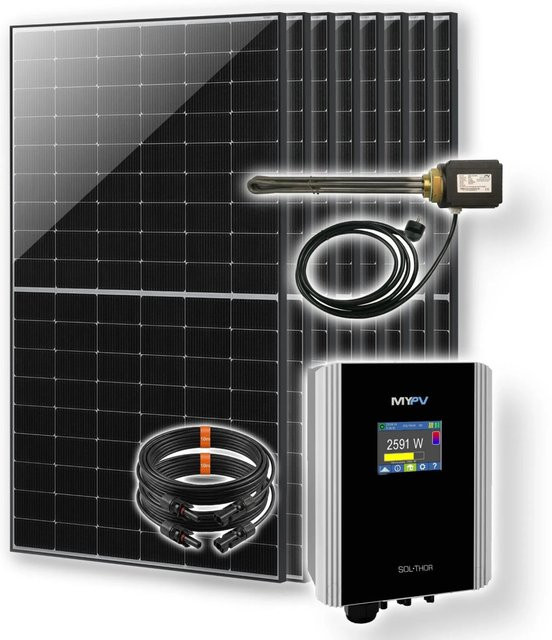 my-PV Photovoltaik Heizstab Set 3,6 kW in Schwarz zur Warmwasserbereitung durch Solarstrom - Bild 1
