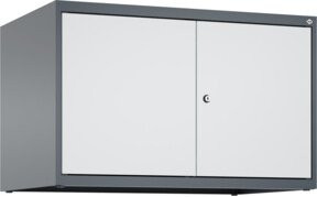 C+P Aufsatzschrank Classic PLUS mit 2 Abteilen, Wandmontage, Stahl, Anthrazit/Grau, B: 80 cm, H: 50 cm, T: 50 cm, mit Zylinderschloss und Soft-Close-Türen - Bild 1