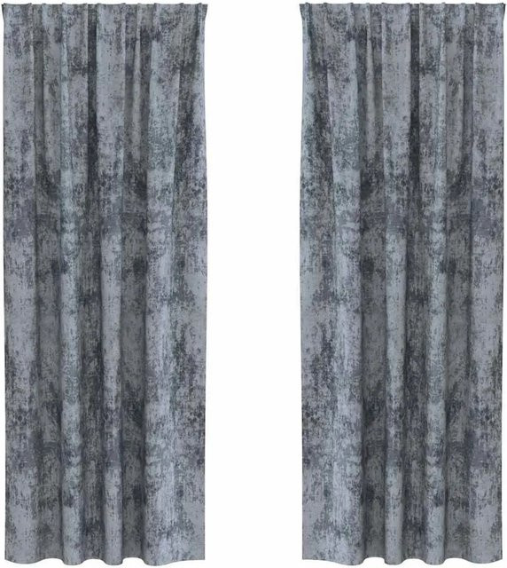 vidaXL Vorhänge aus Samt in Silbergrau, 2er-Set, Verdunkelungsvorhänge, B/H: 140 x 225 cm - Bild 1