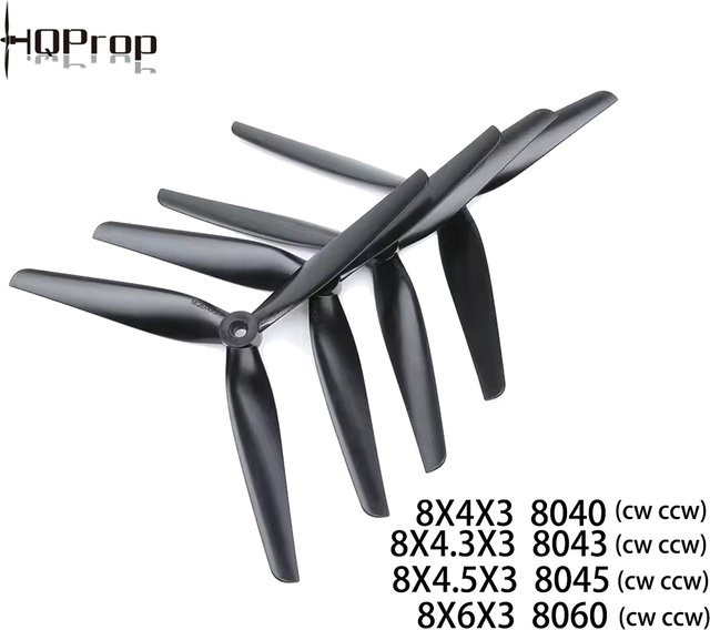 2 Paar HQprop FPV Drohnenpropeller aus glasfaserverstärktem Nylon in Schwarz, 8 Zoll - Bild 1