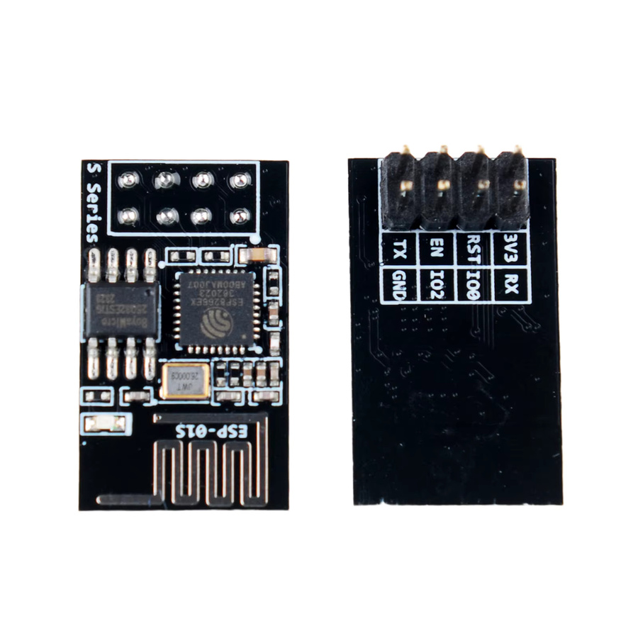 5 Stück RCmall ESP8266 ESP-01S WiFi Serielles Transceiver-Modul mit 4 MB Flash und Breakout Board Breadboard-Adapter in Schwarz - Bild 2