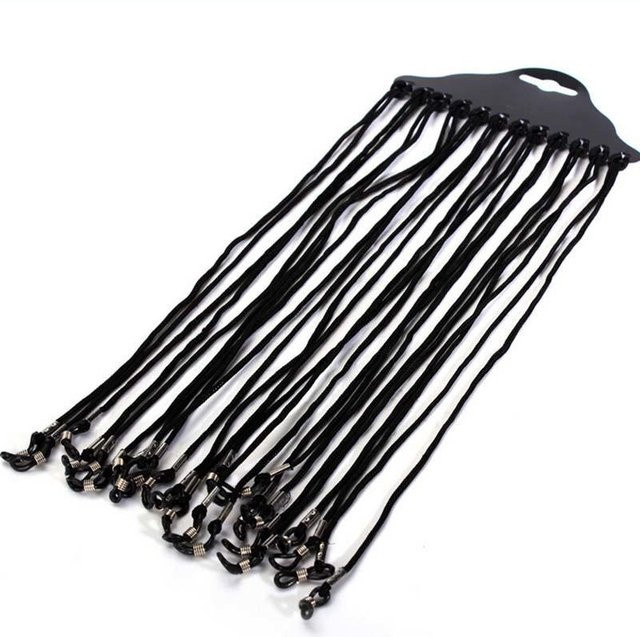 Brillenband, schwarze Nylonschnur, 12 Stück, Black - Bild 1