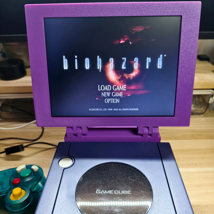 Tragbare Retro Arcade Spielkonsole mit 8 Zoll Display und Stereo Sound in Orange für Gamecube NGC NTSC - Bild 3