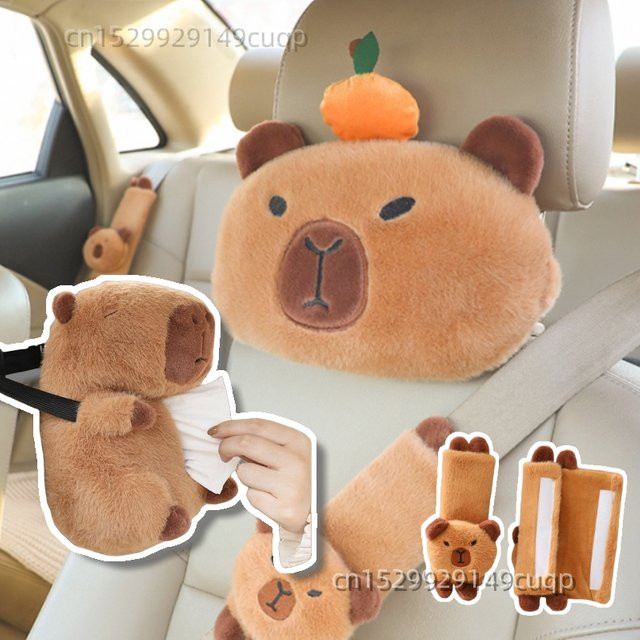 GDzaccly Capybara Plüsch Auto Kissen, Kombination, Braun - Bild 1