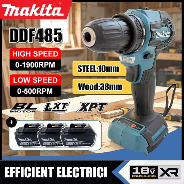 Makita LXT DDF485 Akku-Multifunktions-Schrauber mit Schlagfunktion und bürstenlosem Antrieb, Blau - Bild 1