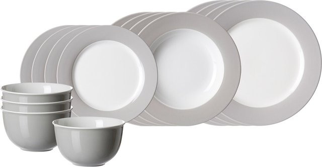 Ritzenhoff & Breker Dinner Service Doppio aus Keramik, Weiß, 16er Set - Bild 1