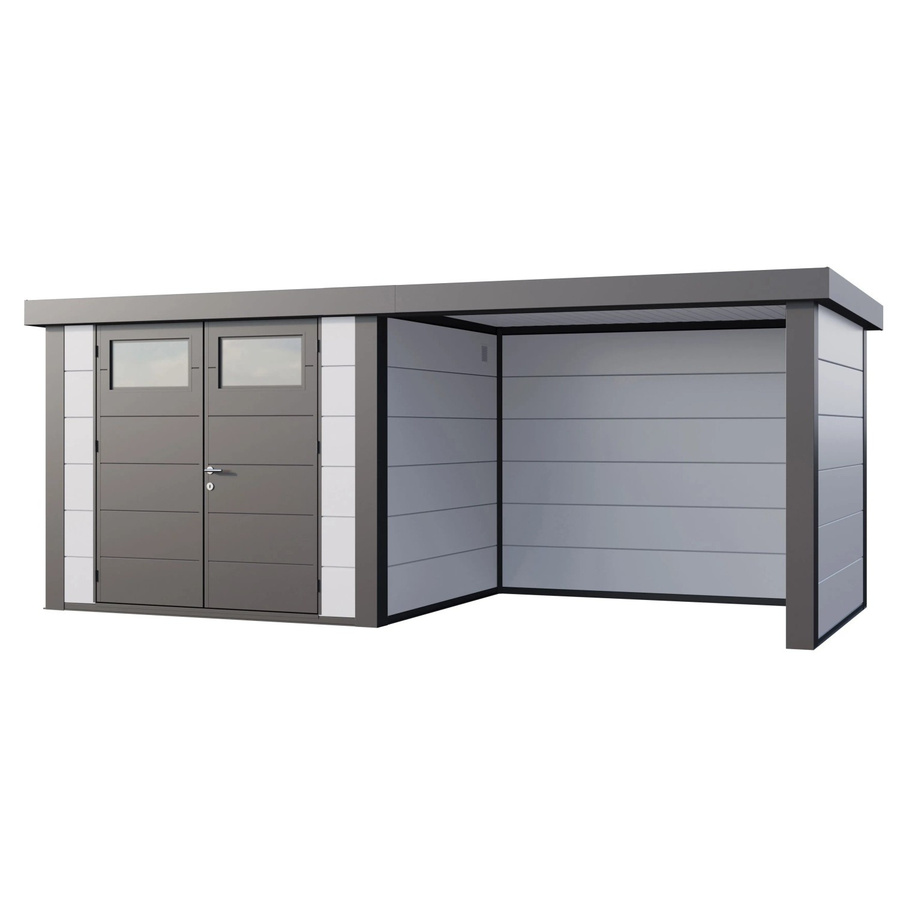Telluria Gerätehaus Classico mit Lounge S Rechts in Weiß, B/T/H: 572 x 258 x 219 cm - Bild 2