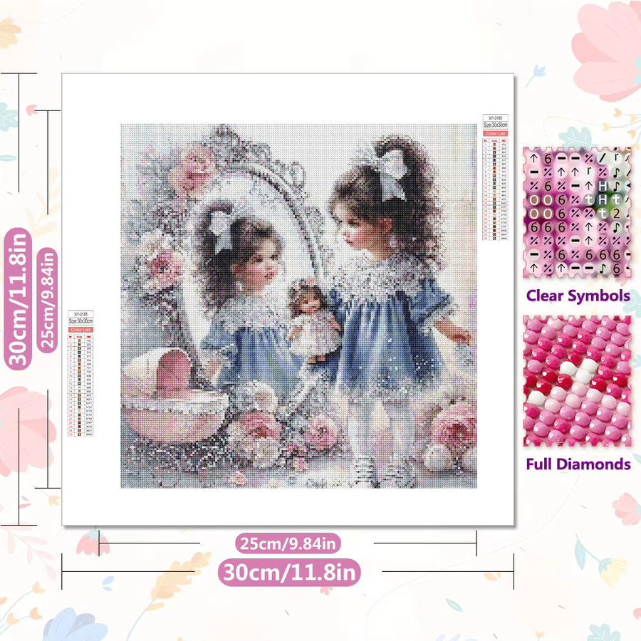 EverShine Diamantmalerei Mädchen Porträt als 5D DIY Stickerei Mosaik Set in Mehrfarbig für Erwachsene - Bild 2
