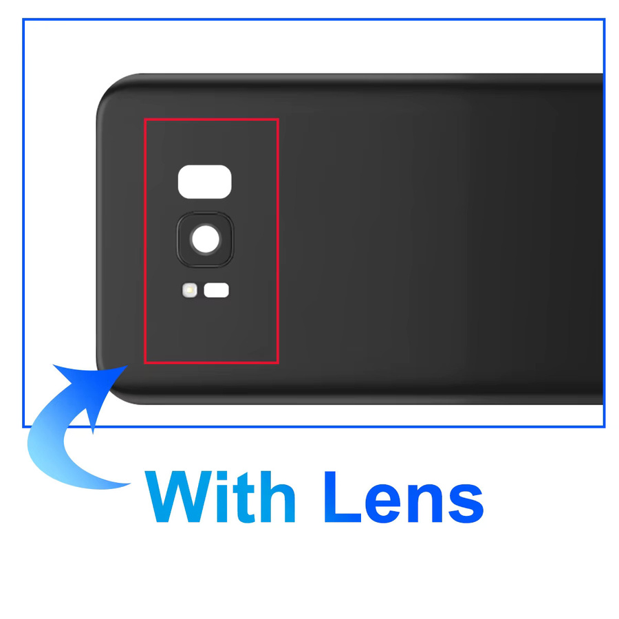 Samsung Rückkamera-Linse mit Akkuabdeckung und Rückgehäuse für S8 und S8 Plus in Schwarz - Bild 3