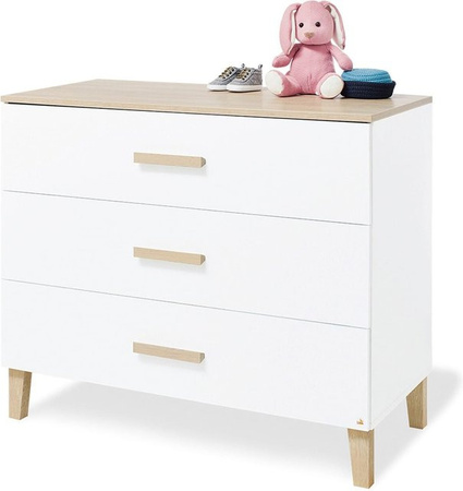 Pinolino Wickelkommode Lumi aus Echtholz in Weiß, wandelbar zur Kommode mit Soft-Close-Schubladen, B/T/H: 110 x 77 x 101 cm