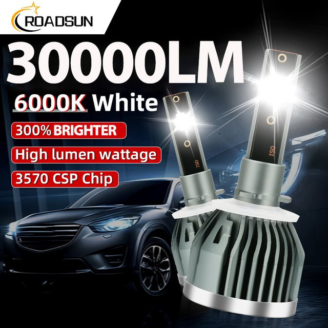 Roadsun Auto-LED-Scheinwerfer mit integriertem Treiber und 3570 CSP-Chips in Silber - Bild 1