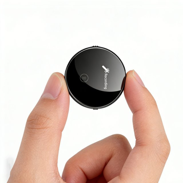 Famue Mini Magnetischer Sprachrekorder mit 32GB Speicher, Rundes Design in Schwarz, 1536kbps, 360 Grad Aufnahme und Sprachaktivierung - Bild 1