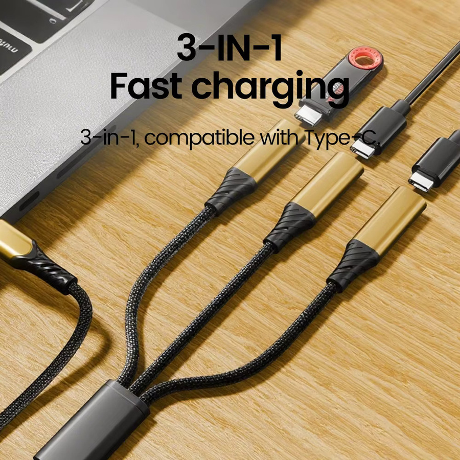 Elough 3-in-1 USB Typ C auf 3 USB C Hub: Schnelllade-Datenübertragung und OTG Konverter für deinen Laptop - Bild 3