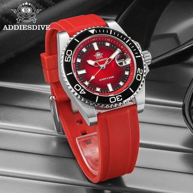 ADDIESDIVE Armbanduhr, Quarz, Edelstahl, 20 ATM, Herren, Schwarz - Bild 1
