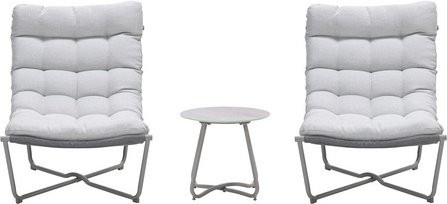 GARDEN IMPRESSIONS 3-teiliges Loungeset aus Aluminium und Glas in Taupe, Sand und Beige mit Polsterung und Kissen für Garten, Balkon oder Terrasse - Bild 1