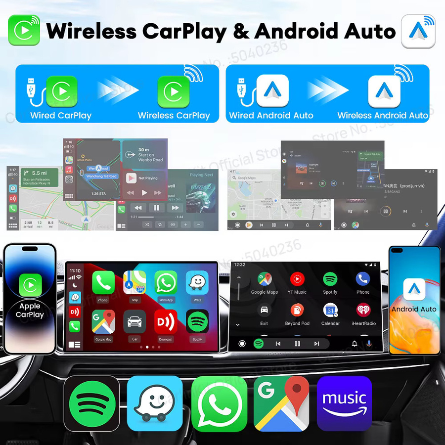 CarlinKit HD2CP Pro 3-in-1 Smart Car Box für Wireless Android Auto, CarPlay und HDMI 2K Video Streaming in Schwarz - Bild 3