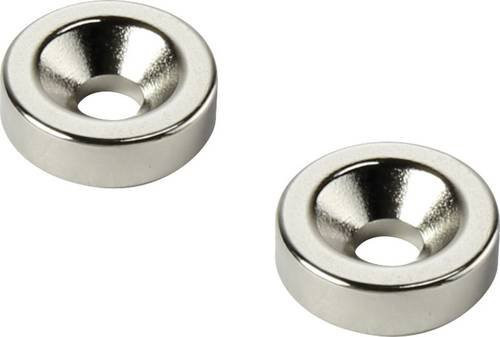 TRU Components Permanent-Magnet Ring D15T5-M4 N35 in Silber, Durchmesser: 15 mm, Höhe: 5 mm - Bild 1