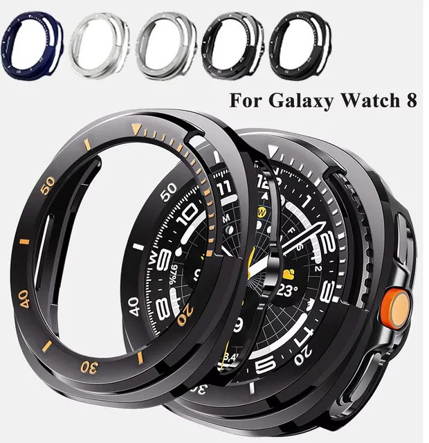 OAKCHARM Schutzhülle für Samsung Galaxy Watch 8, klassisch, Silber, Black - Bild 1
