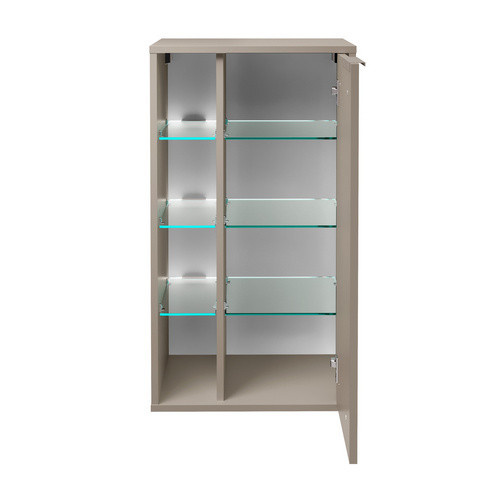 Fackelmann Midischrank B.Paris in Grau mit LED-Beleuchtung und Soft-Close-Türen, B/H/T: 47 x 84,2 x 32 cm - Bild 2