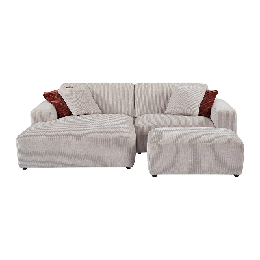 Vente-unique Sofa Tirono Beige ohne Schlafmöglichkeit B: 254 cm, T: 99 cm - Bild 2