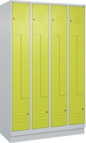 C+P Z-Spind Classic PLUS mit 8 Fächern, Sockel, Zylinderschloss, Grau/Grün, H x B x T: 195 x 120 x 50 cm - Bild 1