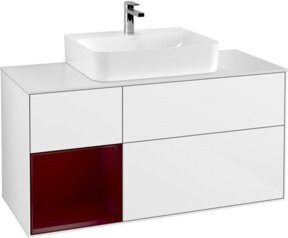 V&B Waschtischunterschrank Finion mit Wandbeleuchtung in Weiß, B/T/H: 120 x 50,1 x 50,1 cm - Bild 1