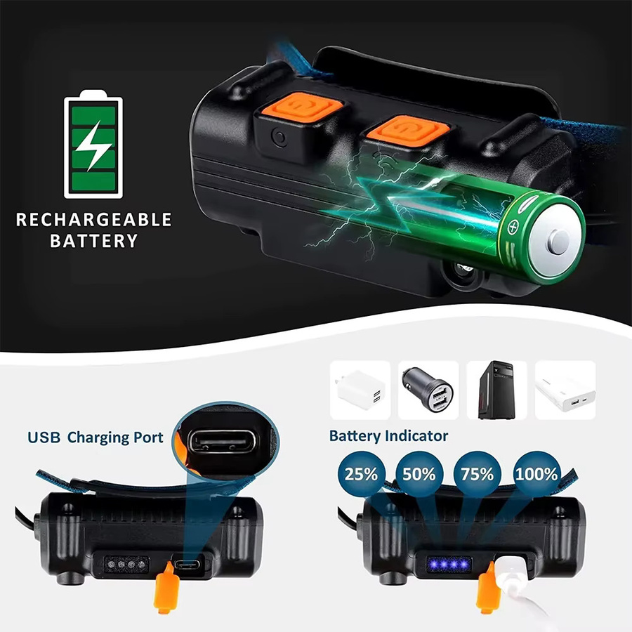 Heinast LED Taschenlampe mit XPG und COB Zoom, USB aufladbar, Schwarz - Bild 6
