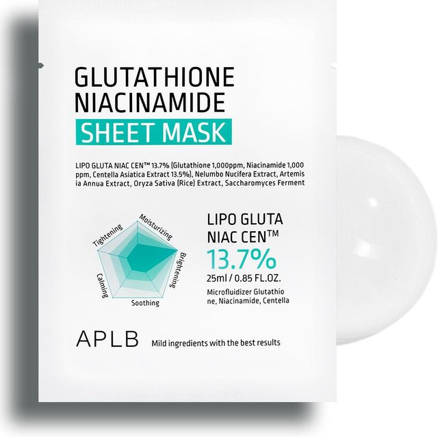APLB Glutathion-Niacinamid Blattmasken-Set, 10 x 25 ml, Gesicht - Bild 1